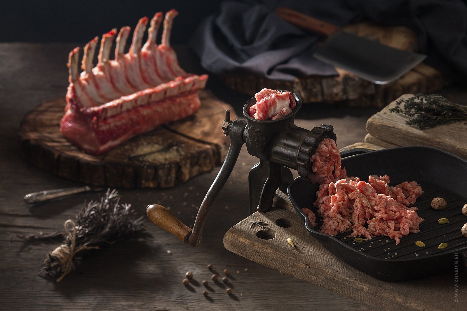 meat, beef, raw, rustic, Alexander Khardin