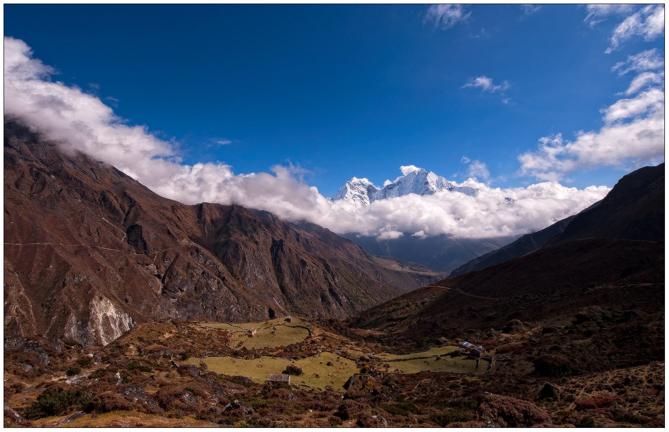 горы,деревня,облака,ледник,гималаи,непал, trinitrotoluol
