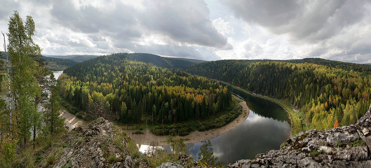 река, горы, осень, Владимир Письмак