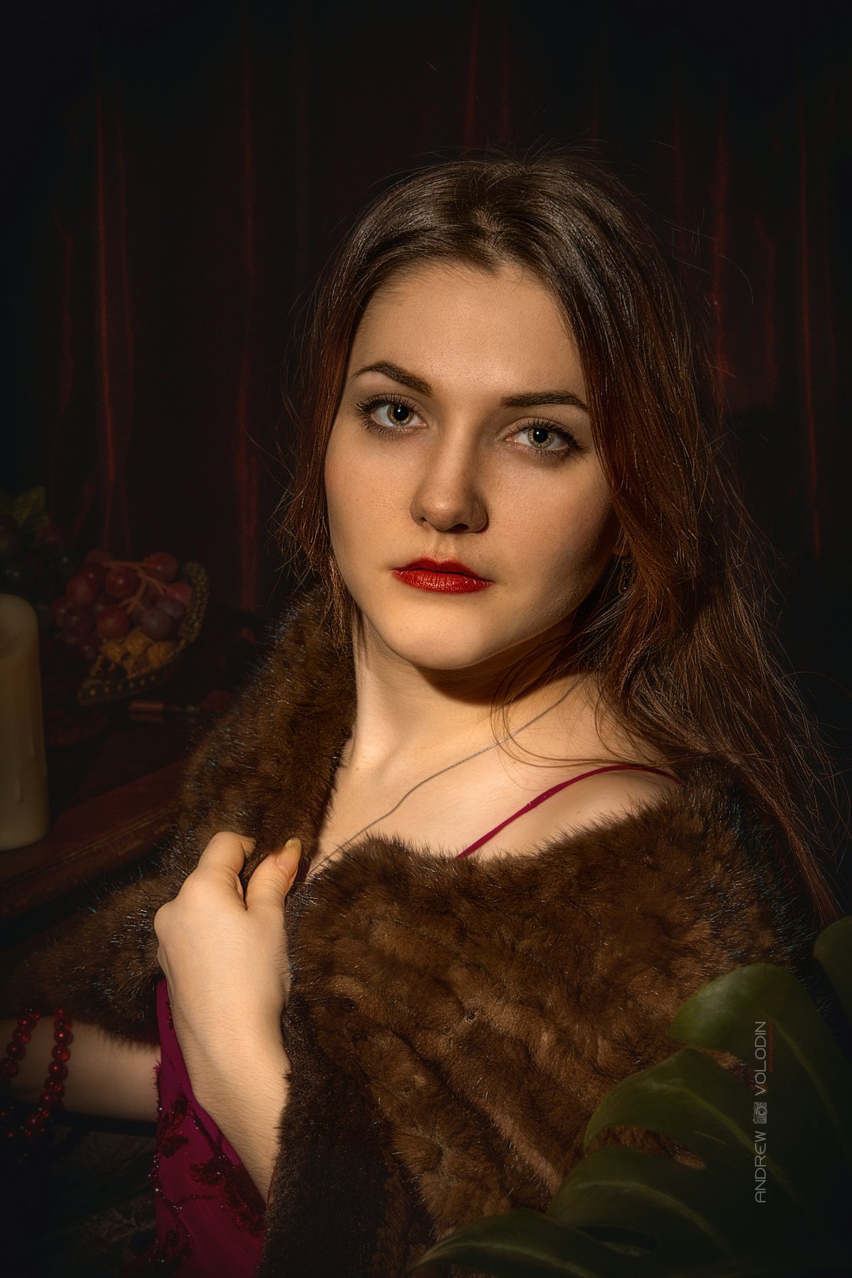 девушка портрет шуба живопись картина художник, Андрей Володин