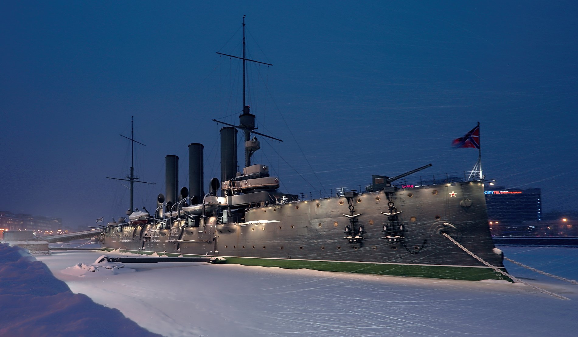 санкт-петербург,крейсер аврора,зима,метель, alexOmRam