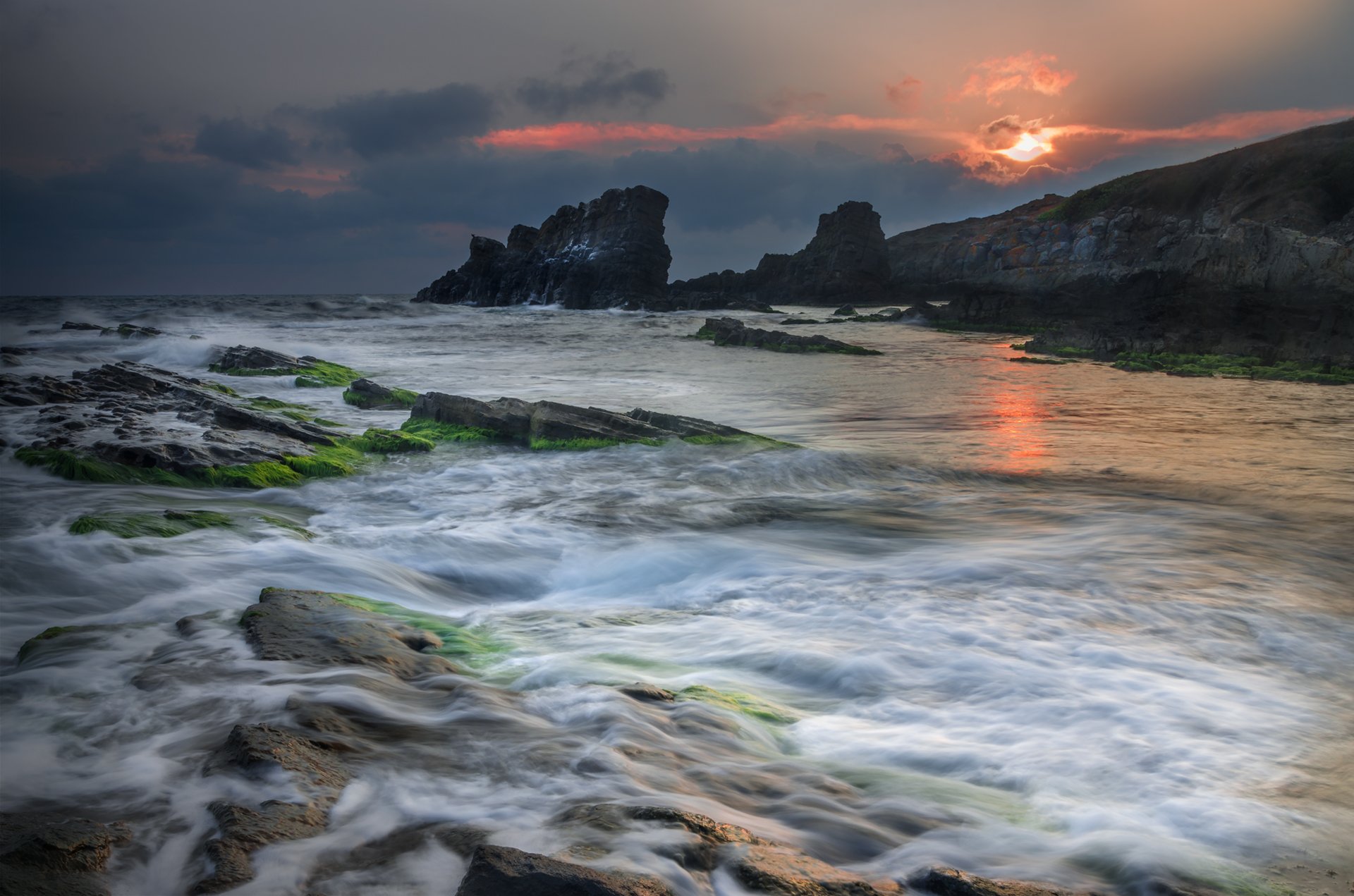 landscape nature seascape sunrise rocks coastal coast beach sea seaside scenery waves, Александър Александров