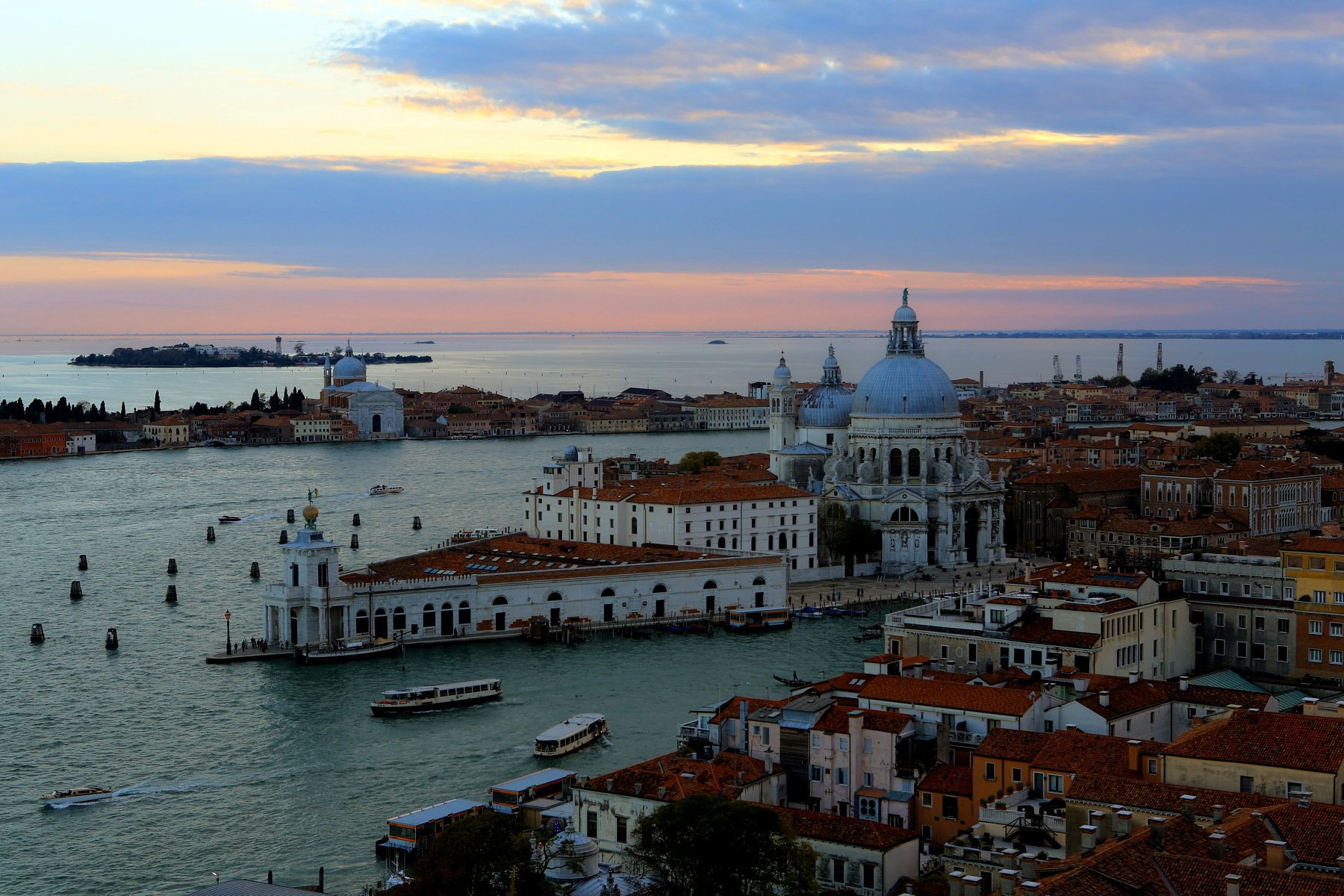Венеция, гранд-канал, собор, Санта-Мария-делла-Салюте, закат, Евгений Гаганов