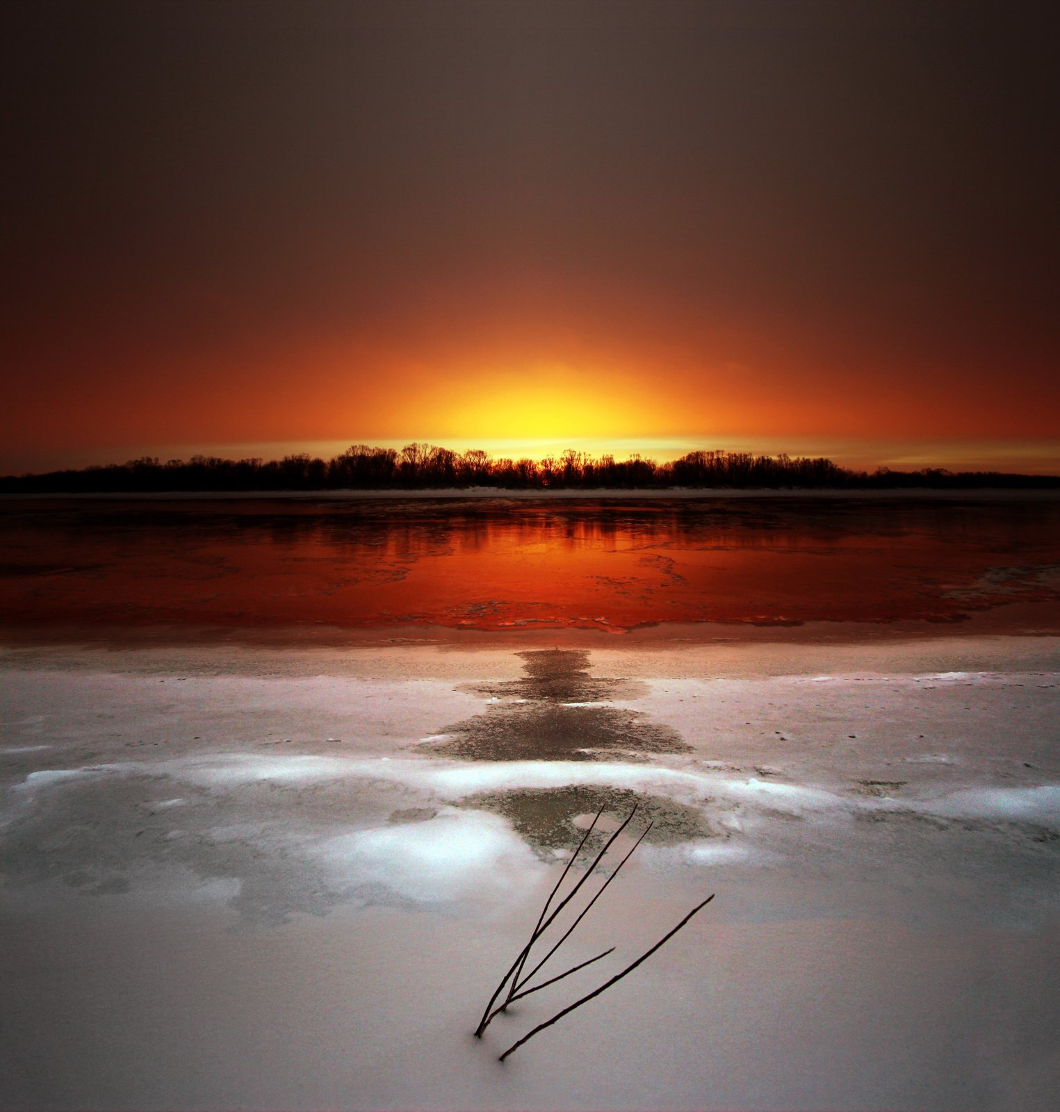 river winter gomel belarus sunrise red, Иванчиков Дмитрий