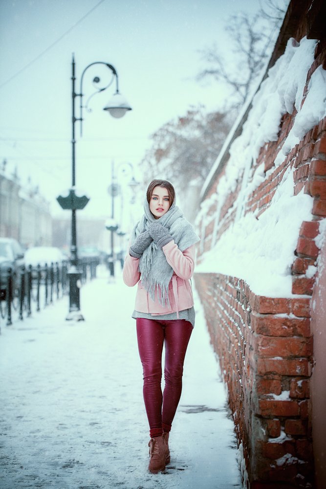 портрет,зима,улица,снег,девушка,Россия,красота,, Андрей Воронин
