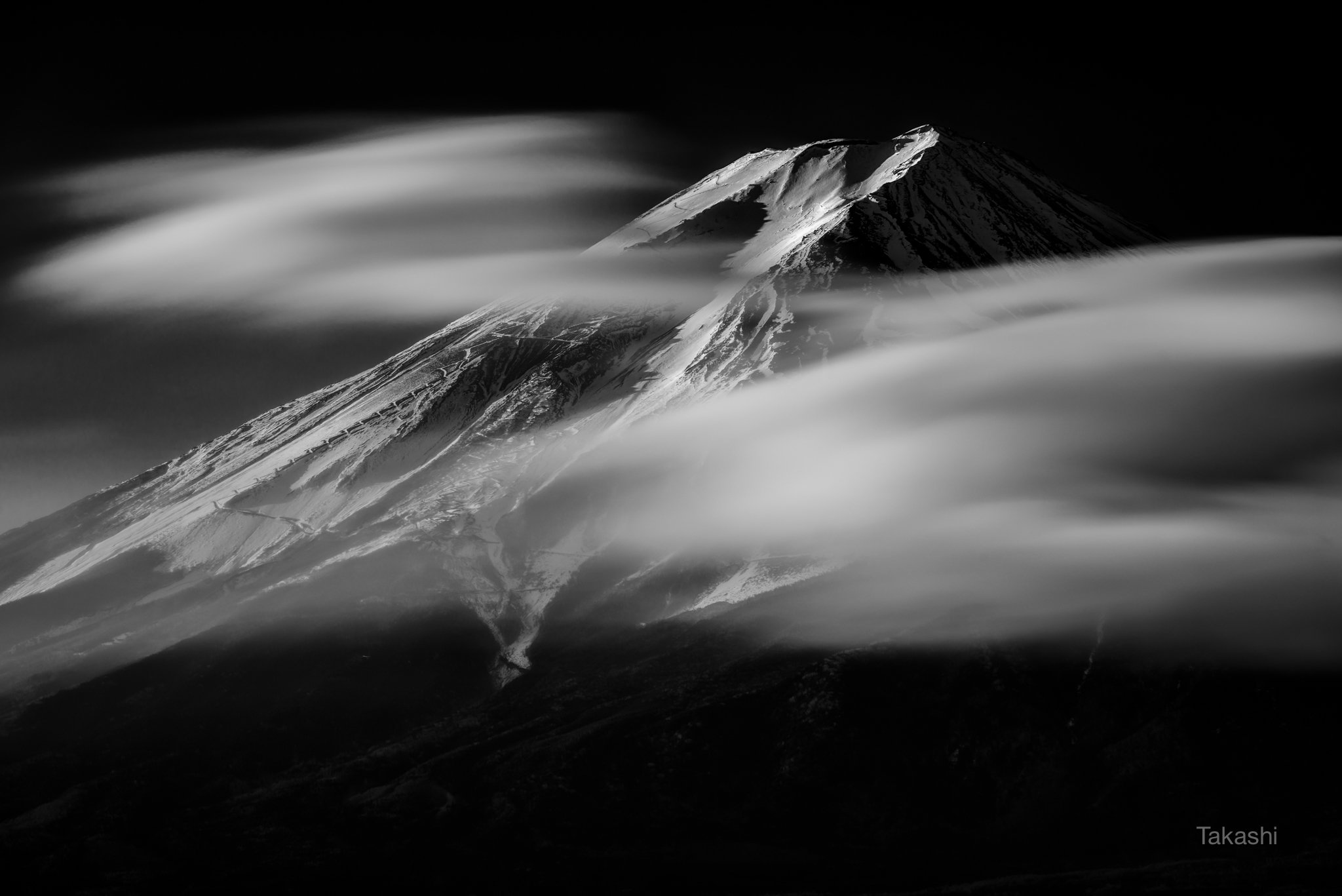 Fuji,Japan,mountain,clouds,winter,January, Takashi