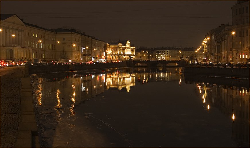 санкт-петербург, реки, фонтанка, вечер, зима, Kirill Shapovalov