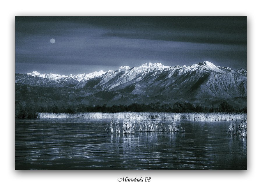 озеро, горы, луна, настроение, Марина Машевски