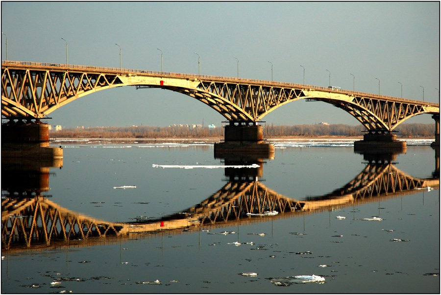 волга,мост,отражение,ледник,татаринцев, Sergey Tatarincev