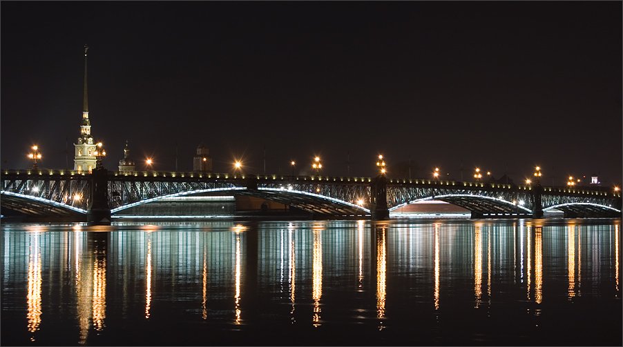 петербург, троицкий мост, нева, отражения, зима, Kirill Shapovalov