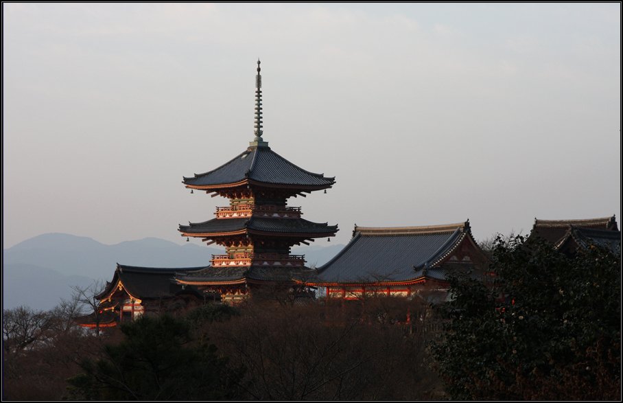 япония, киото, киёмидзудэра, храм, закат, Gemini