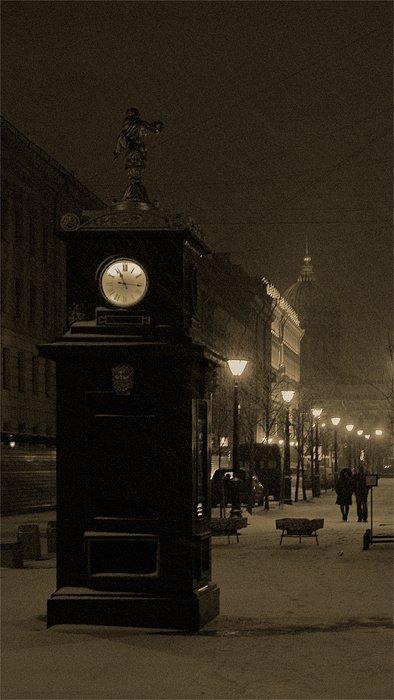 петербург, малая конюшенная, казанский собор, ночь, зима, Kirill Shapovalov