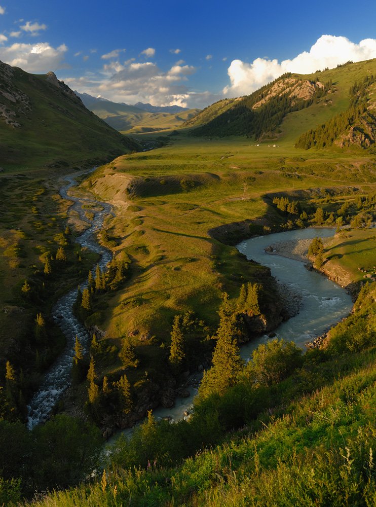 киргизия, горы, реки, ат-баши, Vasiliy Ganzha