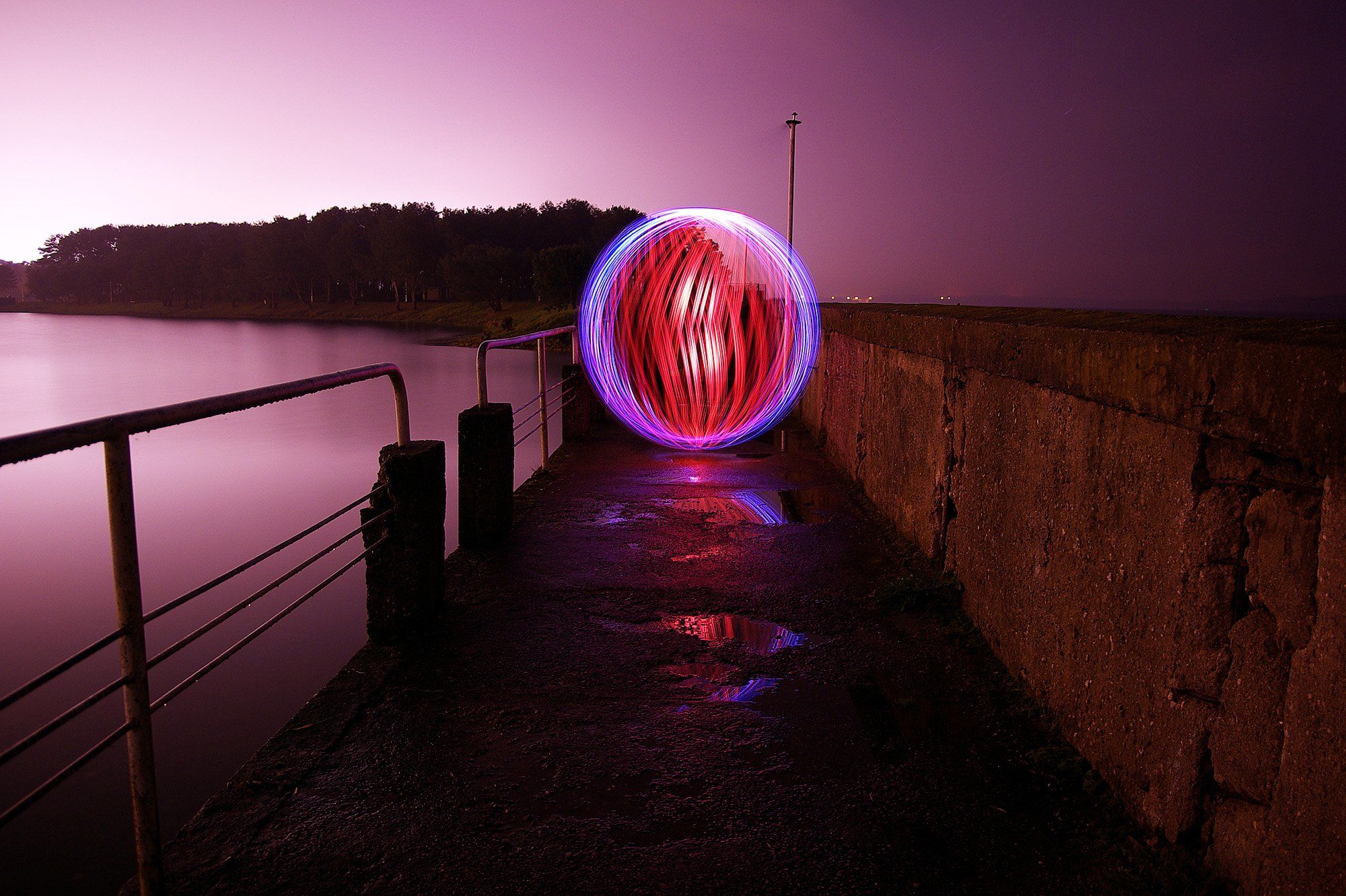 ball of light, long exposure, Lithuania, night, Mindaugas Žarys