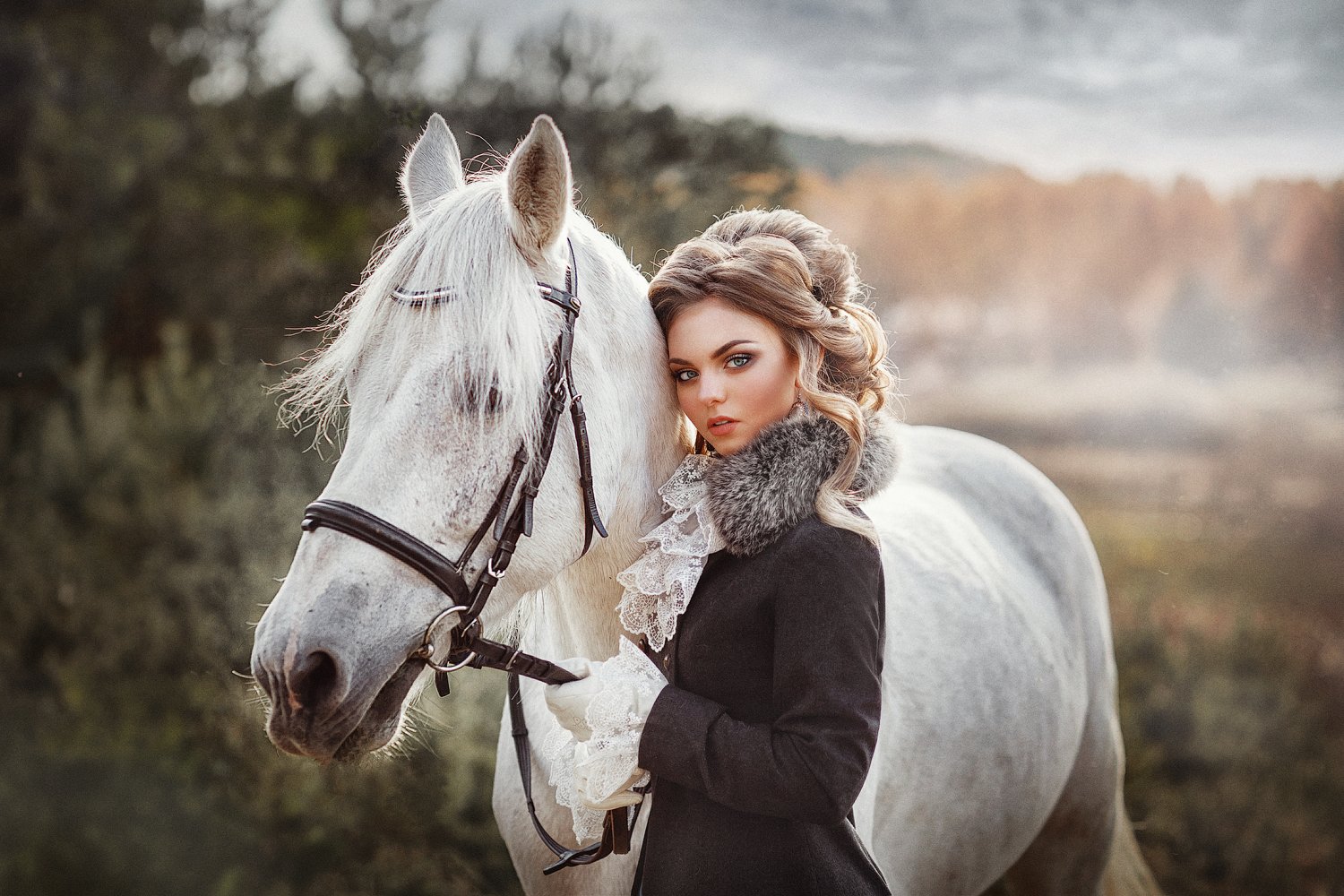 портрет девушка лошадь girl, Оксана Пипкина