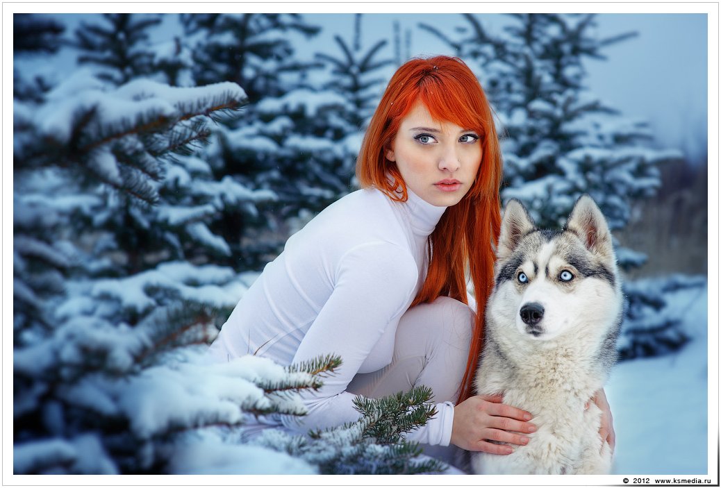 зима,модель,рыжая,хаски, Sergey Kalabushkin