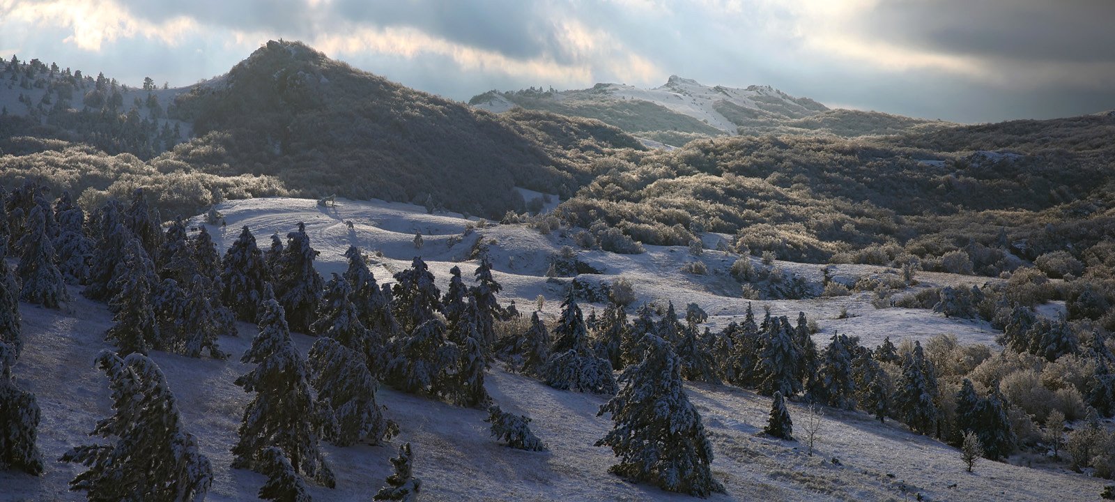 крым, горы, небо, облака, пейзаж, природа, снег, зима,, Сергей Шульга