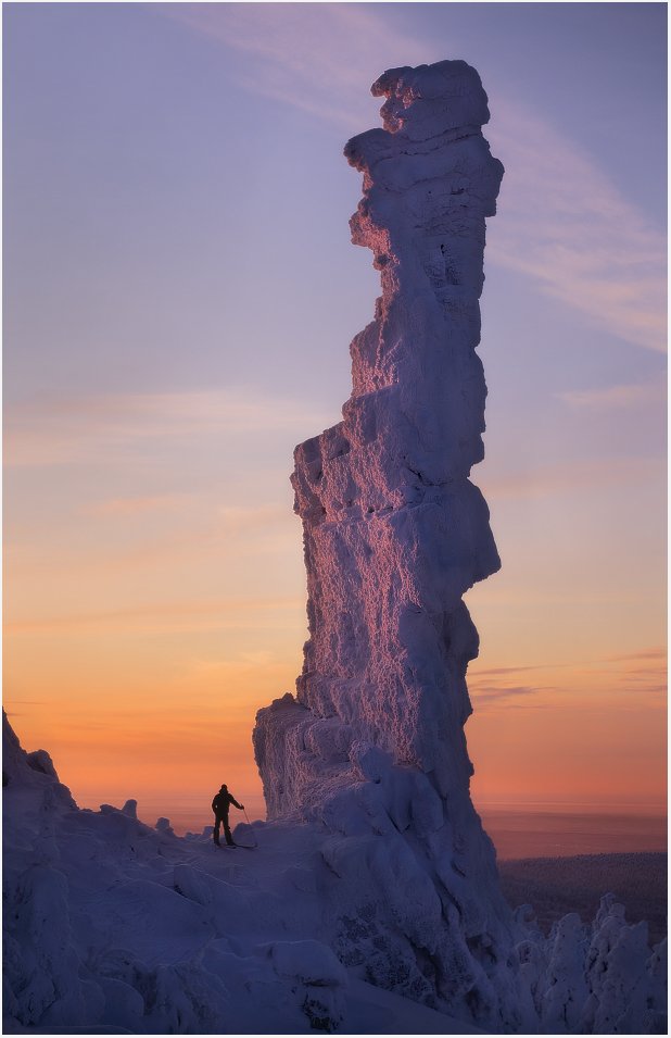 пейзаж, природа, урал, зима, горы, скалы, останцы, колчимский камень, Сергей Макурин