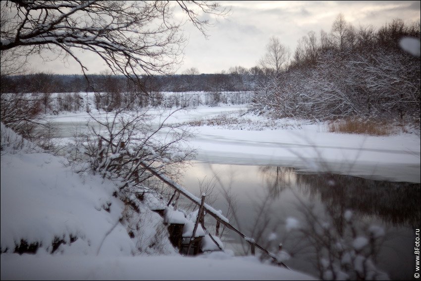 река, зима, пейзаж, Алексей Строганов