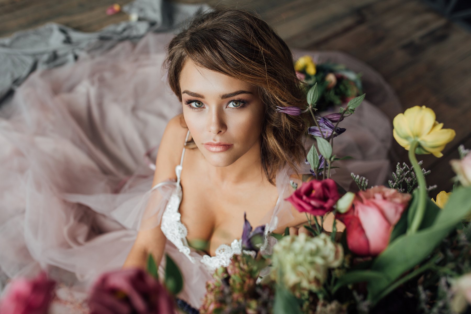 девушка портрет красота цветы, Maria Sokolova