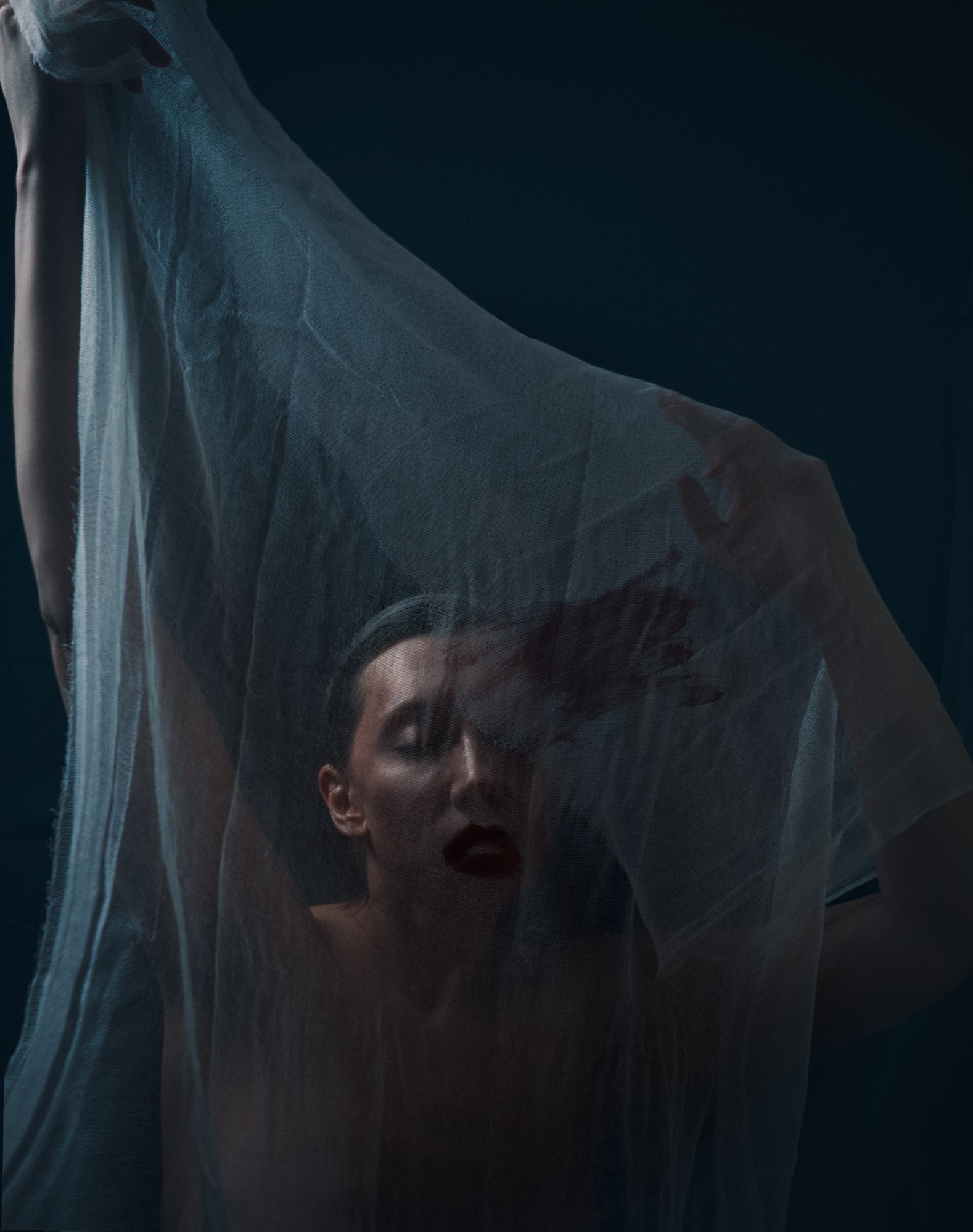 женщина, портрет, ткань, губная помада,, Наталья Голубева