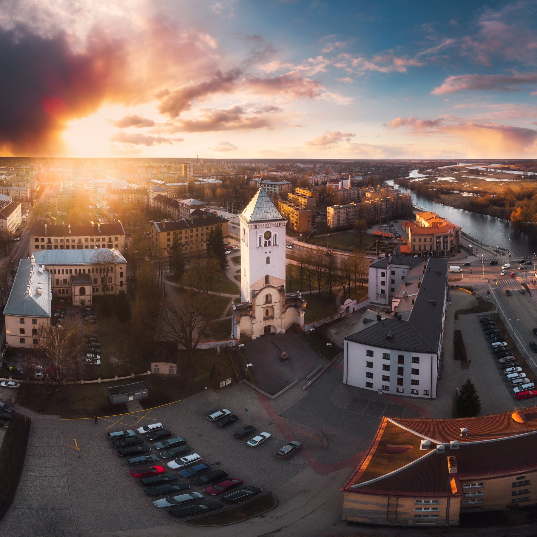 sunset,cityscape,jelgava,drone,light,city,landscape, Olegs Bucis