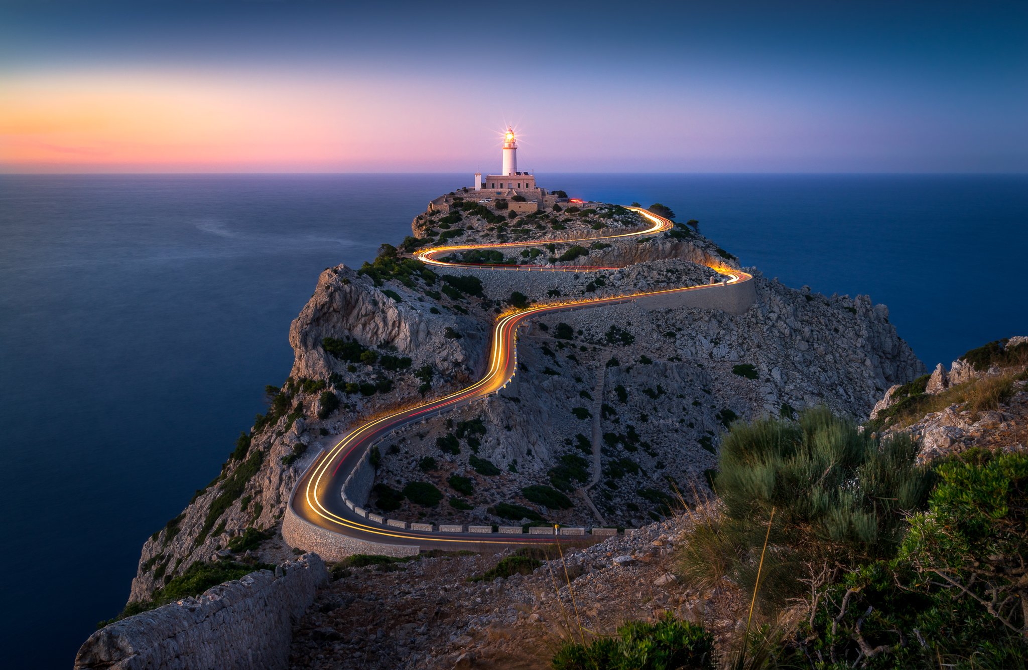 sunset, lighthouse, Fabian Roßhirt