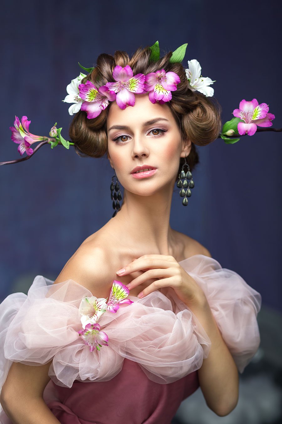 girl- spring, girl in colors, makeup, hairstyle, beauty, fashion, portrait, studio, Марина Кондратова