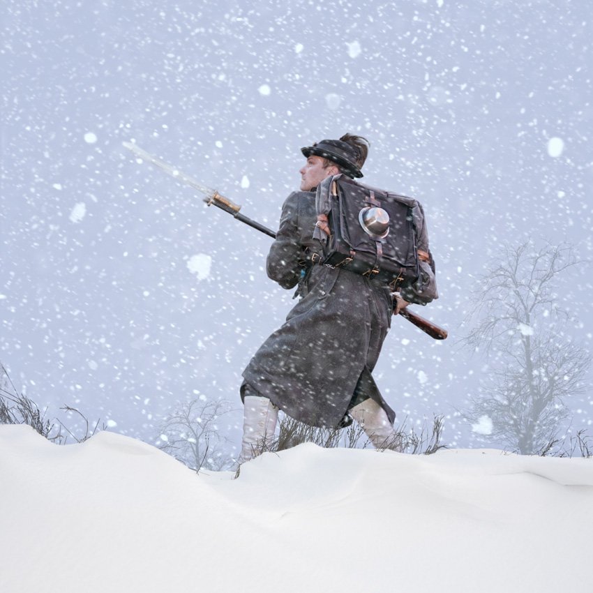 winter, tree, snow, alone, knife, hunter, ready, Caras Ionut