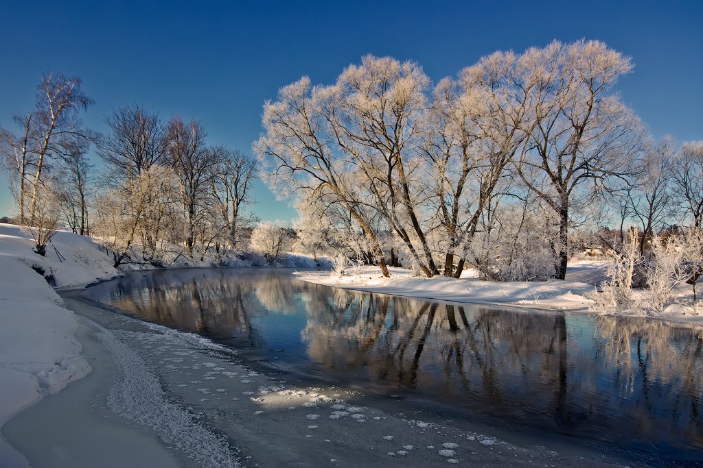 зима, пейзаж, река, Соболев Игорь