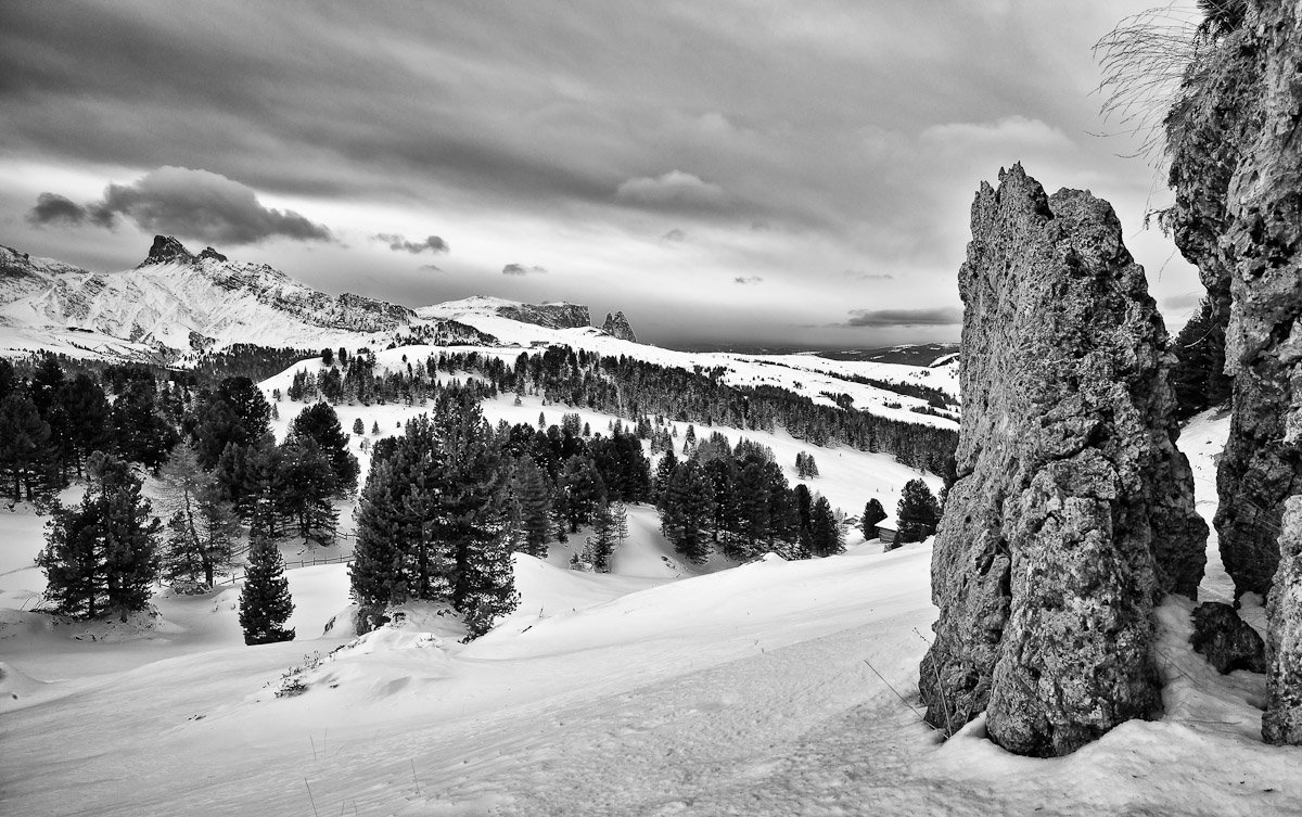 горы, зима, снег, облака, Михаил Кристев