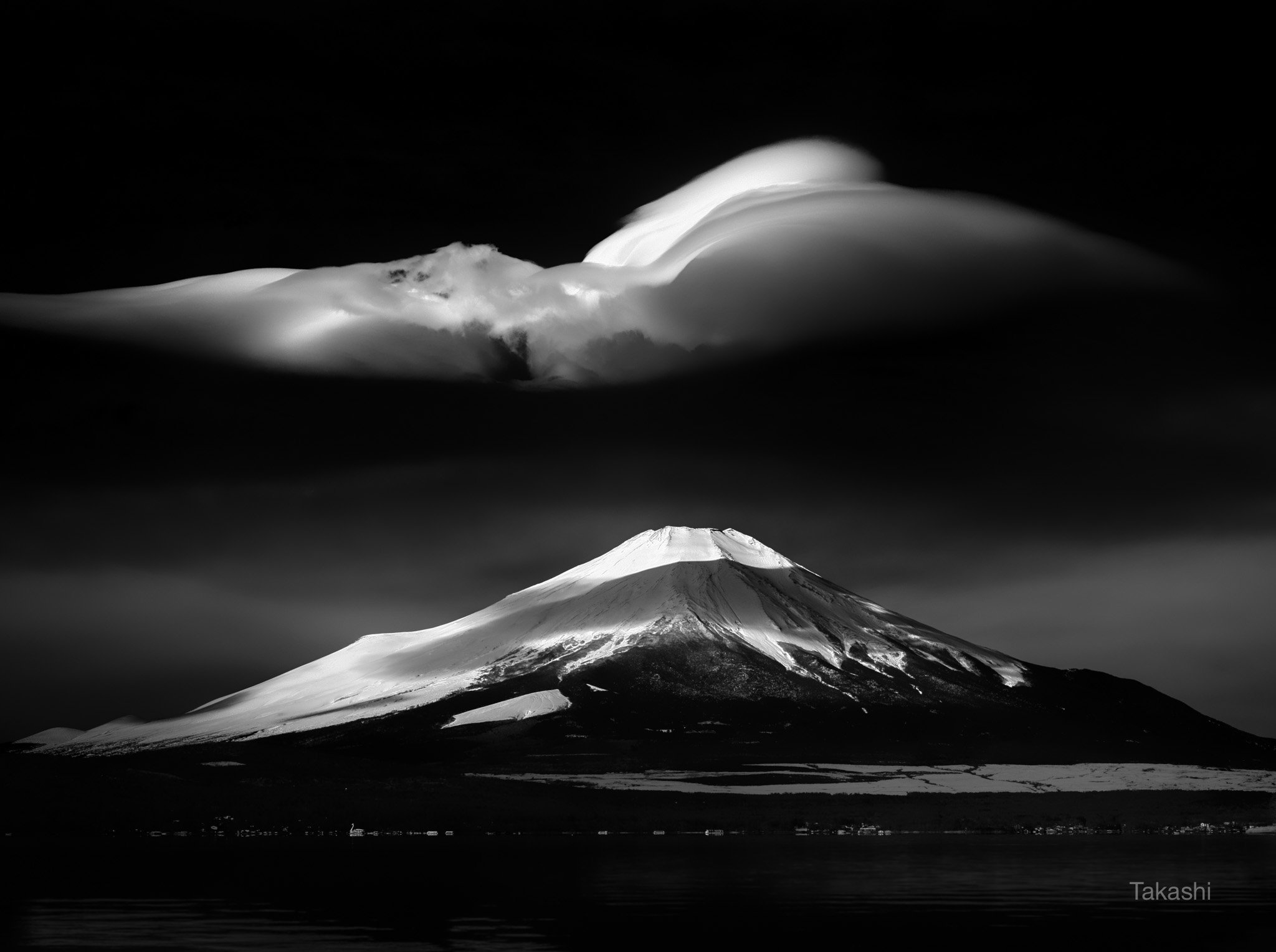 Fuji,mountain,Japan,cloud,snow,amazing,lake, Takashi