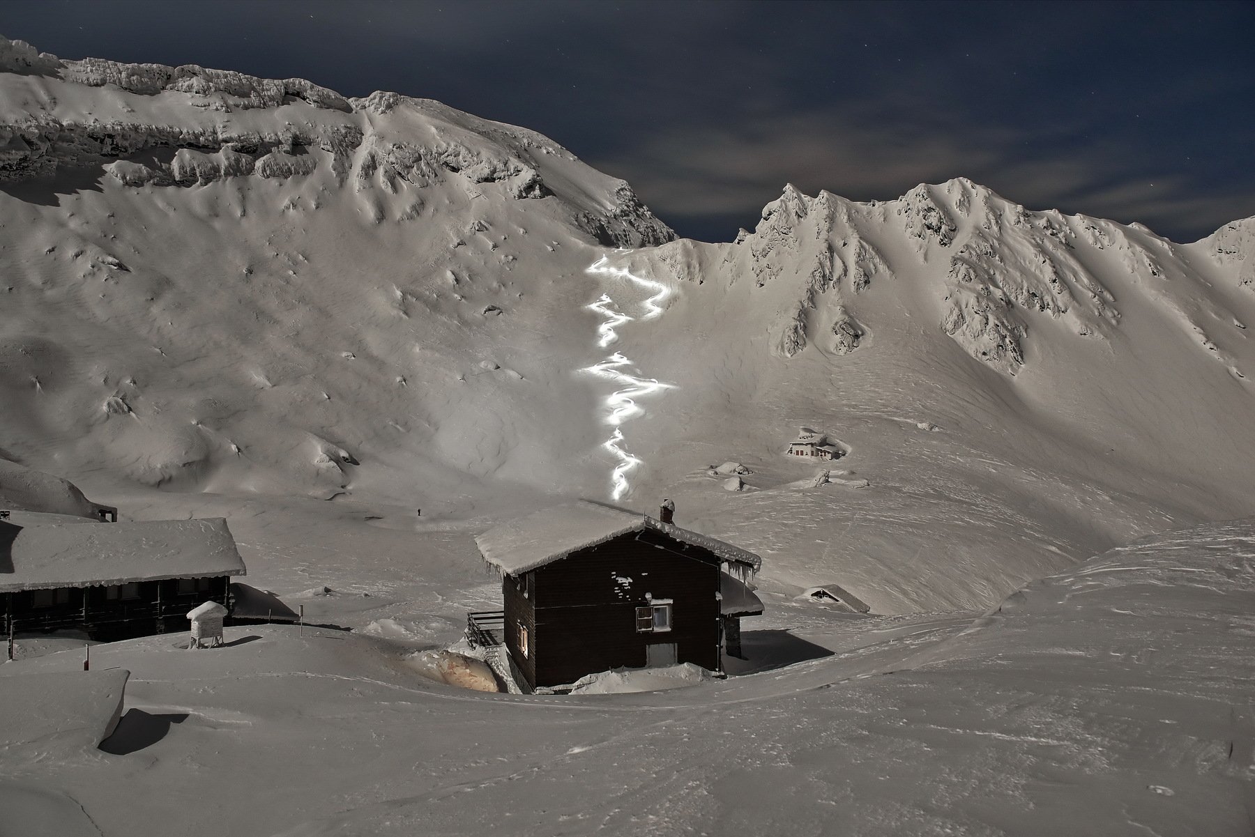 night photography, altitude 2034m, winter, lights, mountains, Sorin Lazar Photography