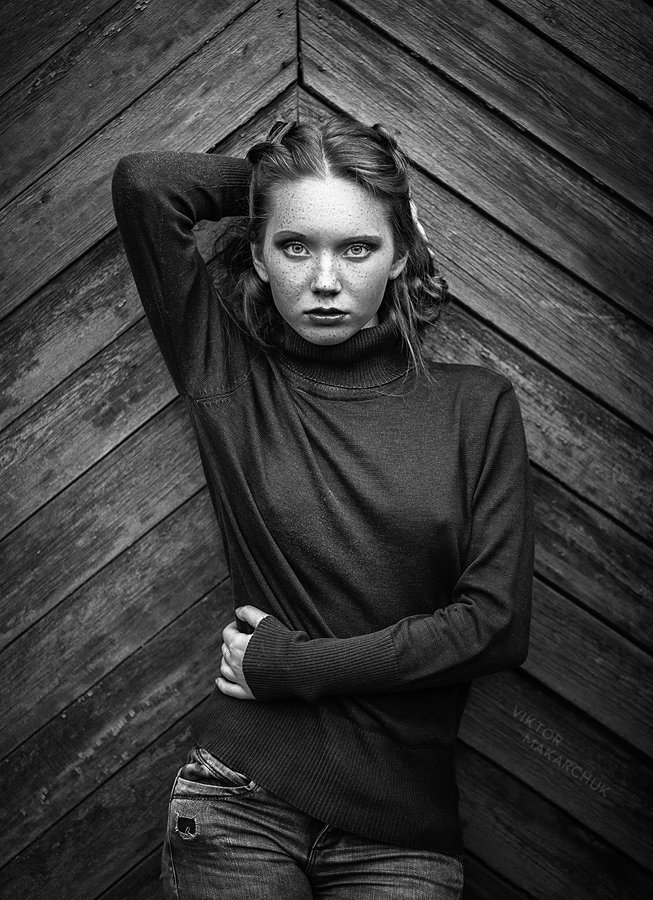 portrait,face,mood,look,eyes,model,girl,black and white, Виктор Макарчук