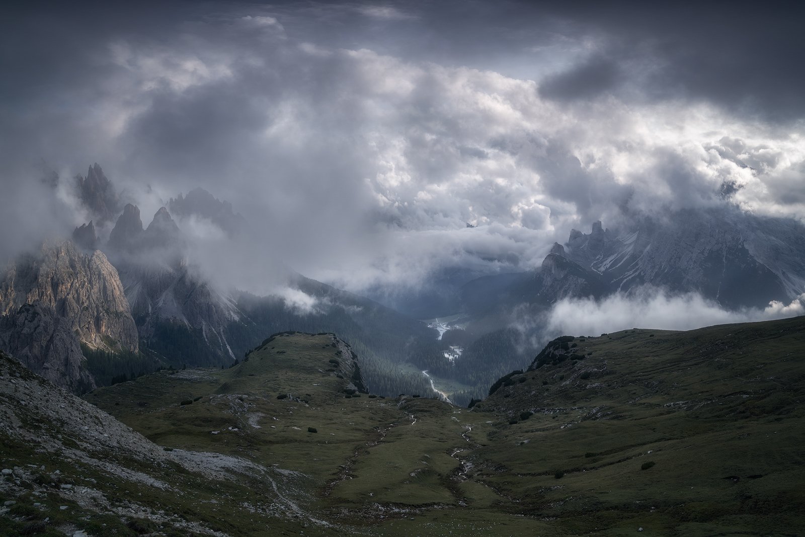 alps, beauty, blue, bourn, brook, chalk stone, cliffs, clouds, cumulus, dolomites, fog, foggy, forest, grass, green, hiking, hill, italy, klimbing, lake, landscape, ludwig riml natural lightphotography, mountain meadow, mountain top, mountaineers, mountai, Ludwig Riml