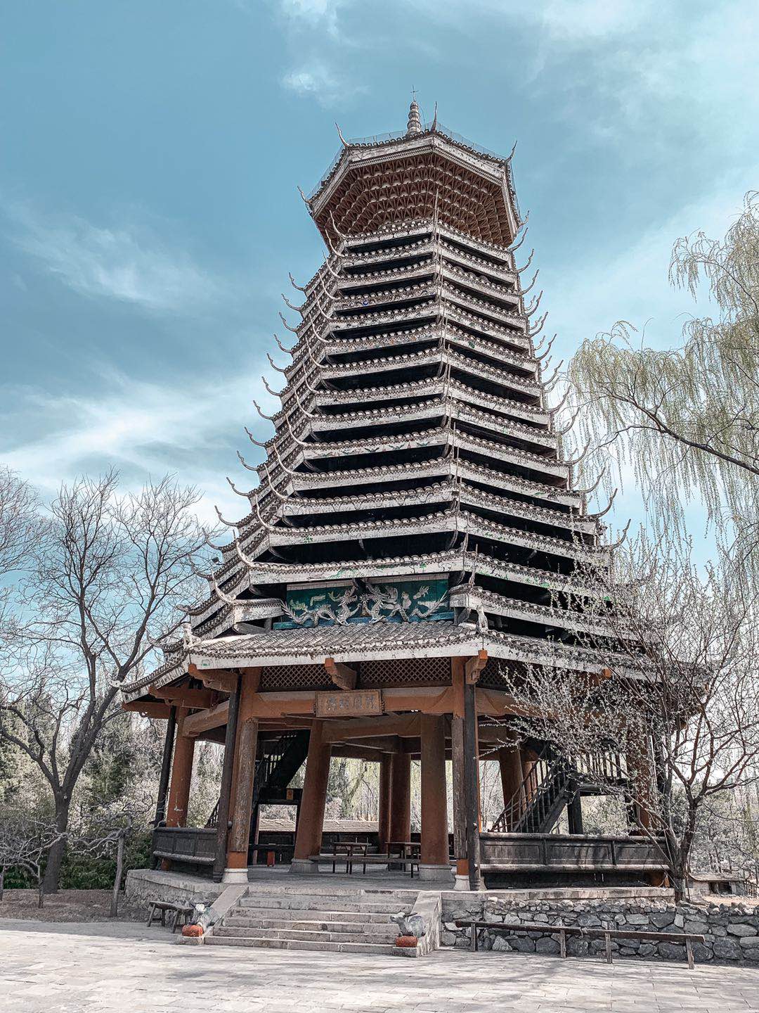 китай пекин парк пагода небо буддизм, Тавадзе Леван