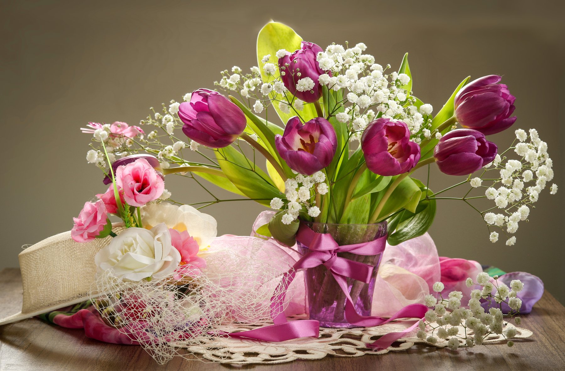 натюрморт, цветы, букет, тюльпаны, Шруб (Беляева) Татьяна