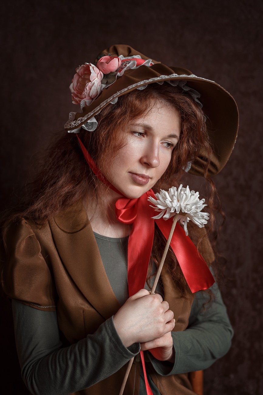портрет, рыжая, рыжие волосы, девушка, Надежда Бочарникова