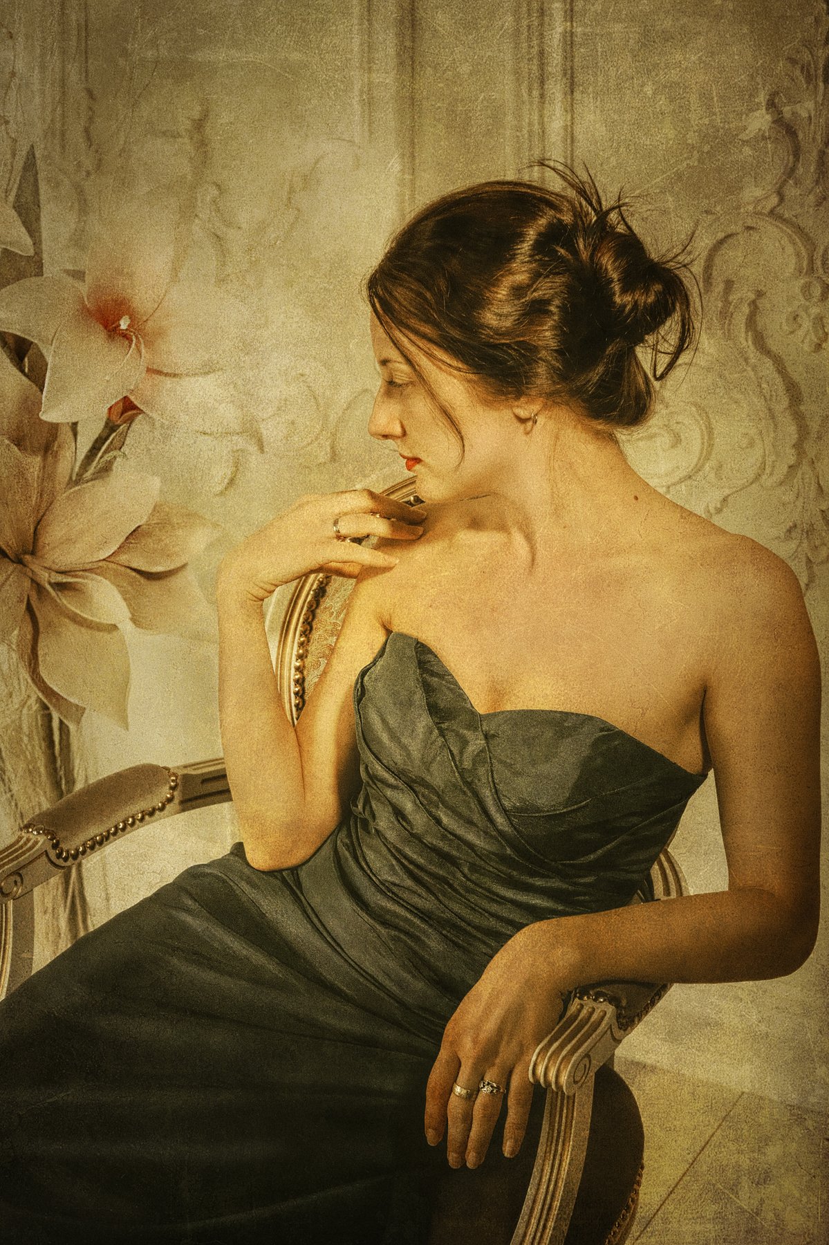 девушка портрет цветы старое фото гламур, Андрей Володин