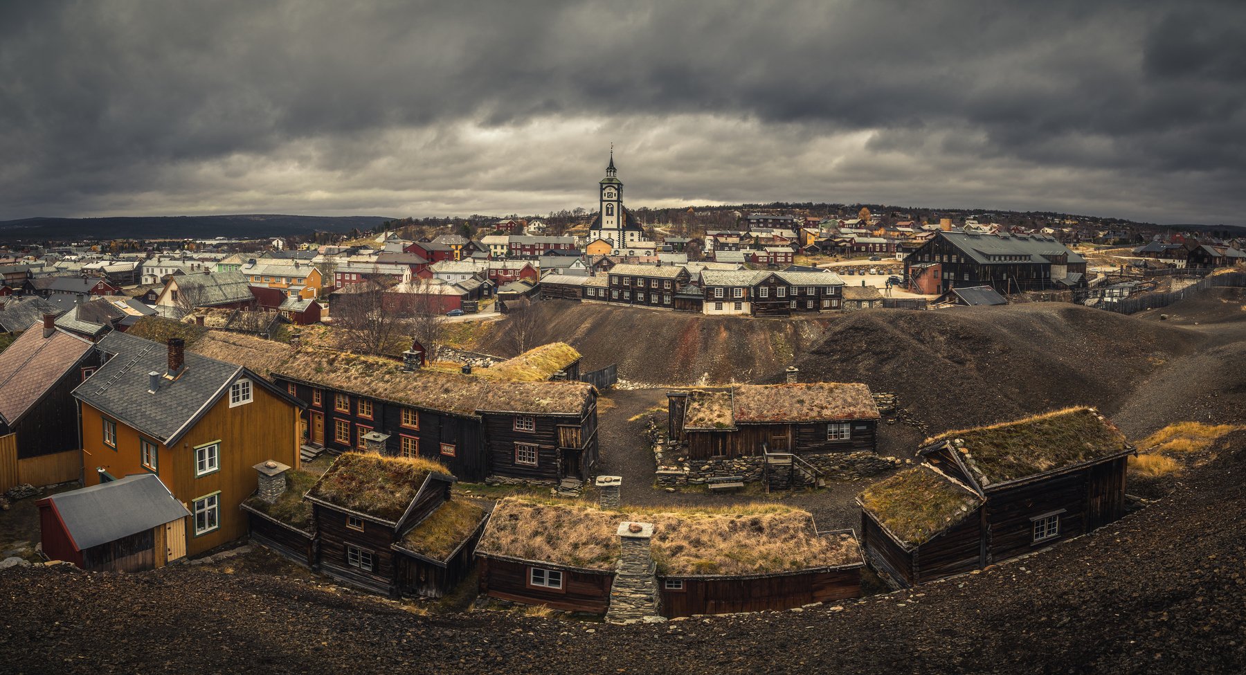 røros,town,city,panorama,urban,panoramic,wooden,houses,mining town,norway,norwegian,scandinavia,, Adrian Szatewicz