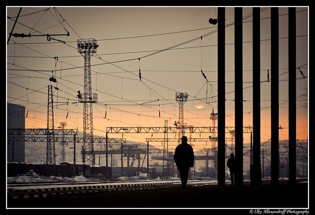 city, station, morning, sunrise, Ilko Allexandroff