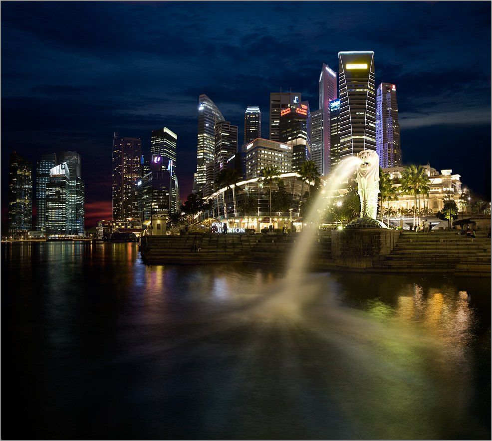 фонтан, мерлион, сингапур, singapore, merlion, fountain, Boris Bort