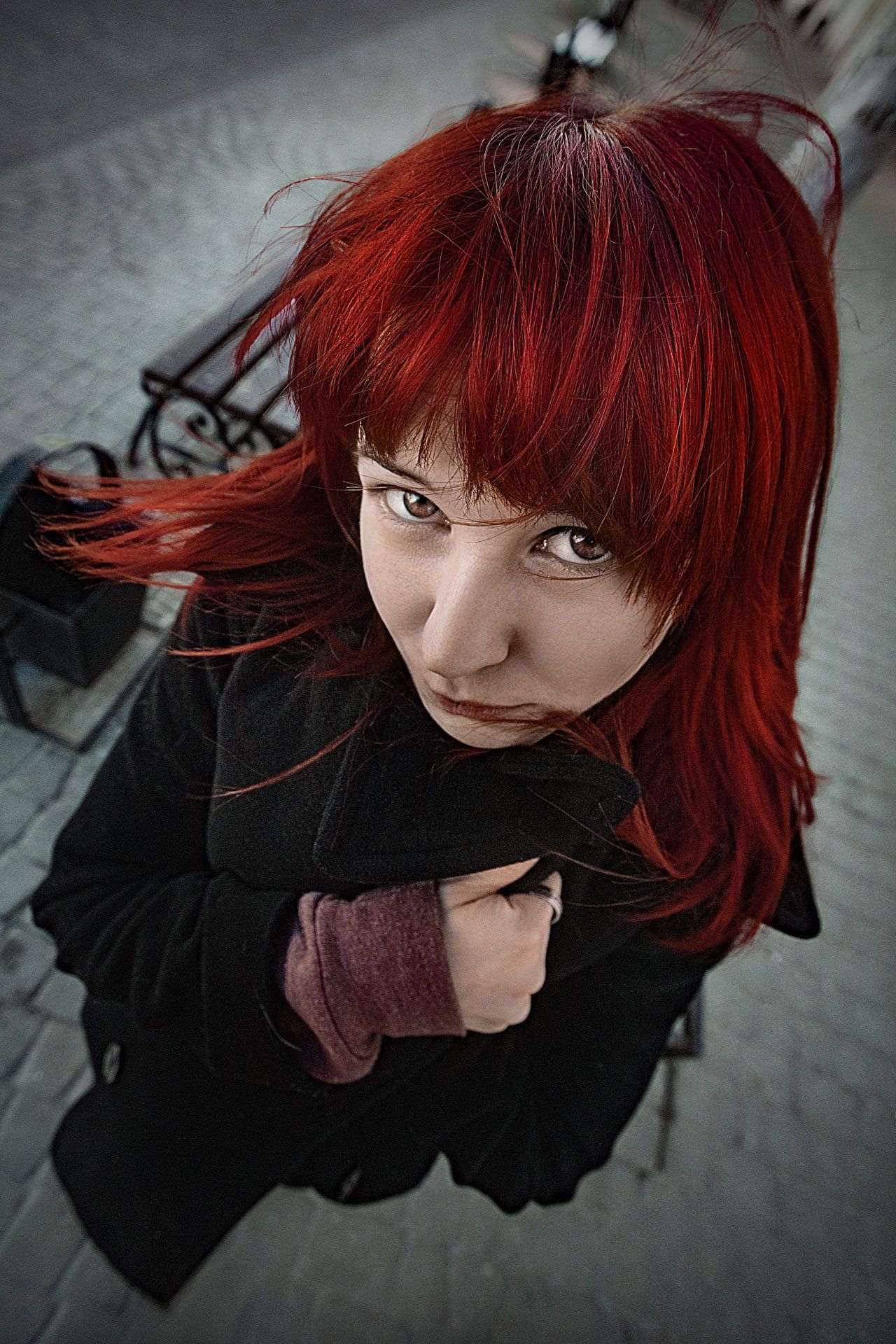 девушка, рыжая, взгляд, глаза, волосы, портрет, Sven Rok
