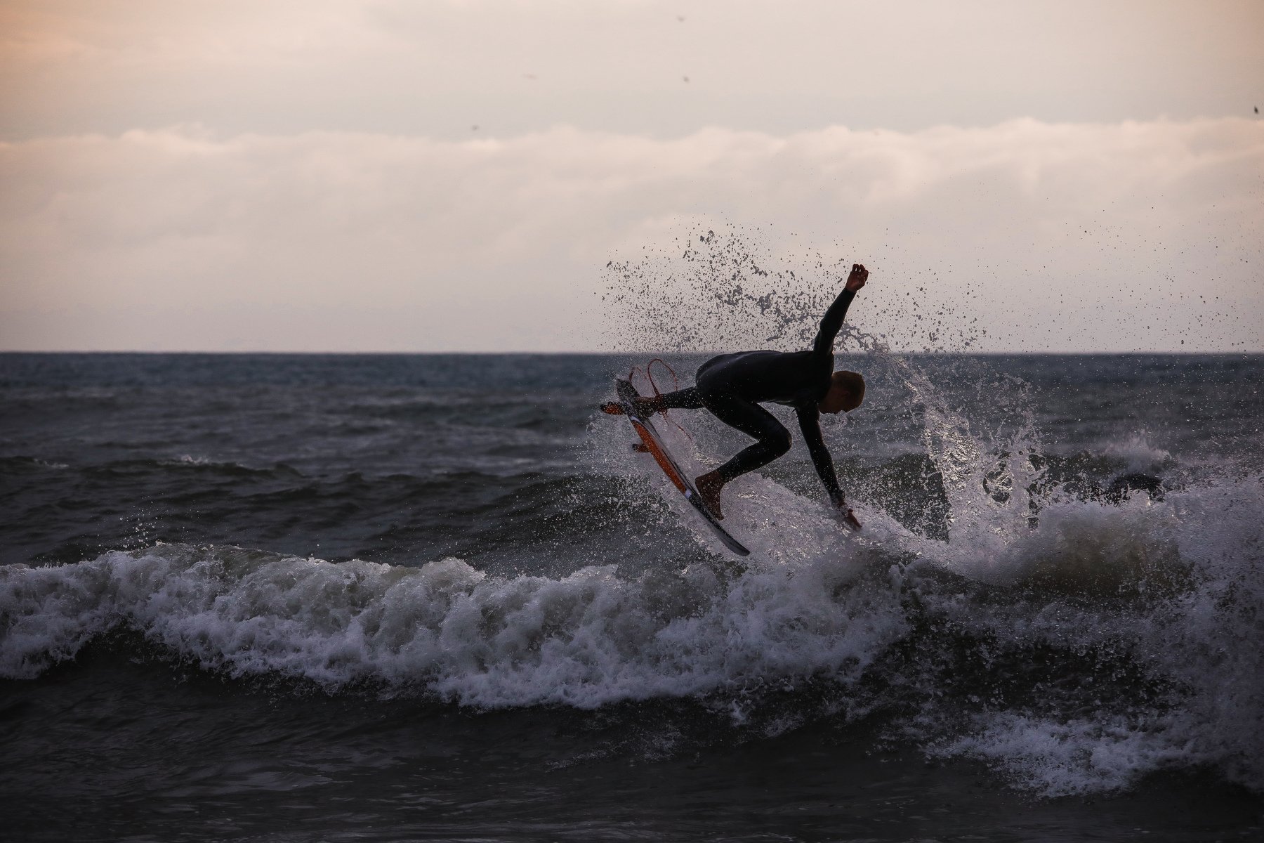 sea storm sunset surfing sochi, Наталья Санникова