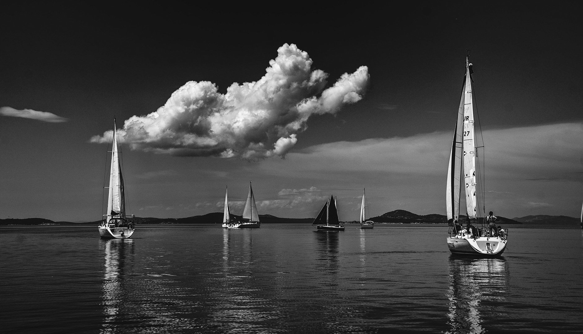 sail,sailing,sea,sky,boats,blue,, mehmet enver karanfil