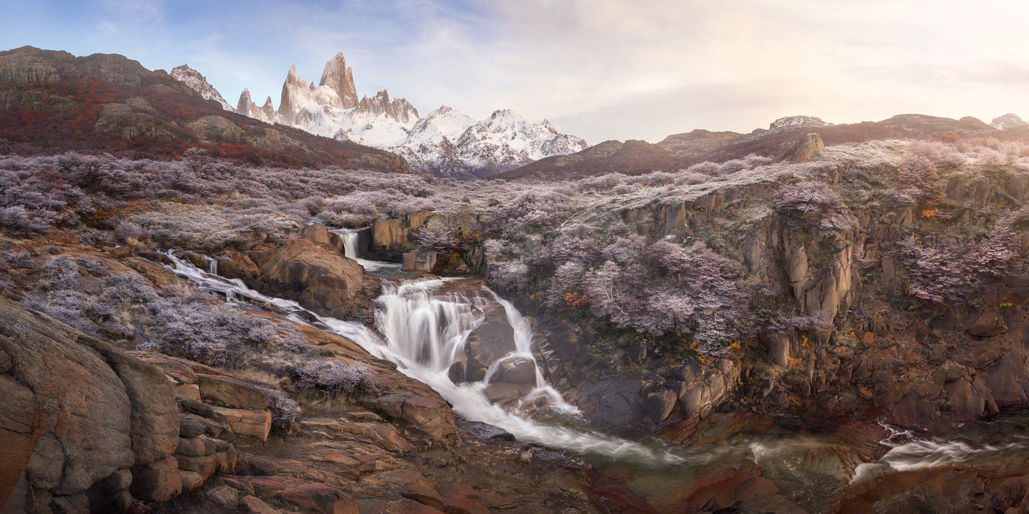 america, andes, argentina, autumn, beautiful, blue, canyon, cascada, cascade, chalten, el, fitz, fitzroy, frost, glaciares, glacier, gorge, hiking, landmark, landscape, monte, morning, mount, mountain, national, nature, outdoor, panorama, park, patagonia,, Andrey Omelyanchuk