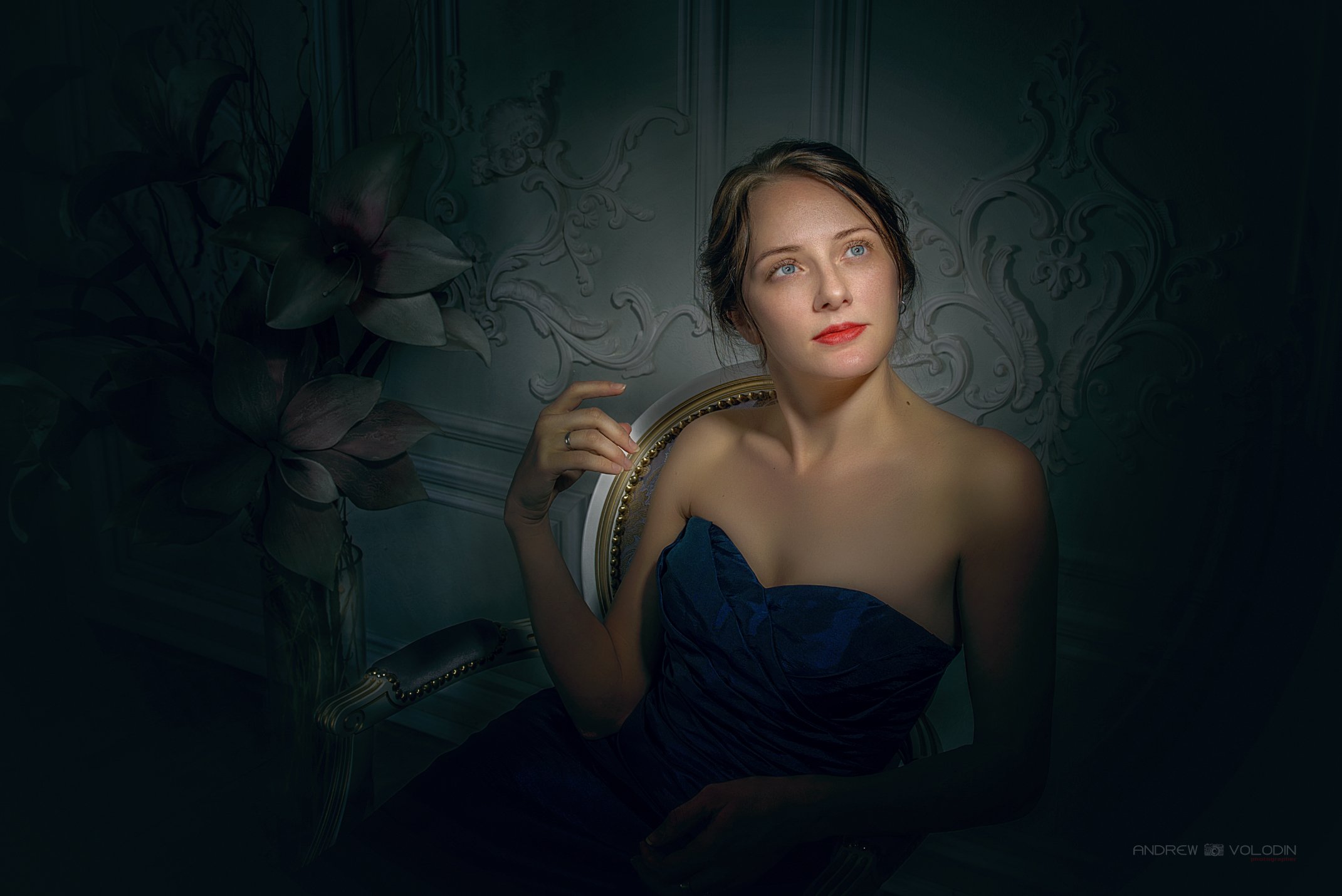 портрет девушка свет студия темно лучсвета, Андрей Володин