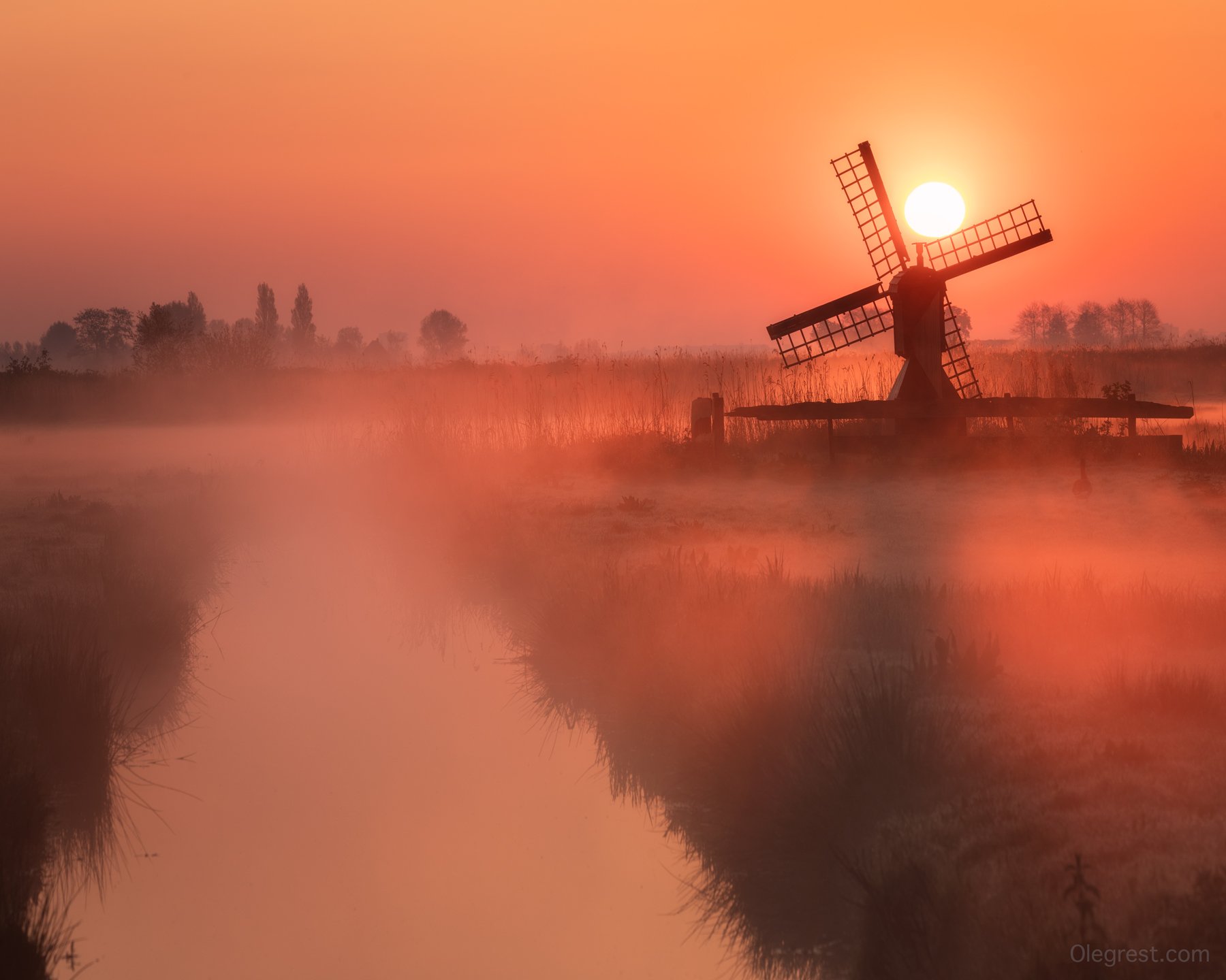 голландия мельница туман рассвет, Oleg Rest