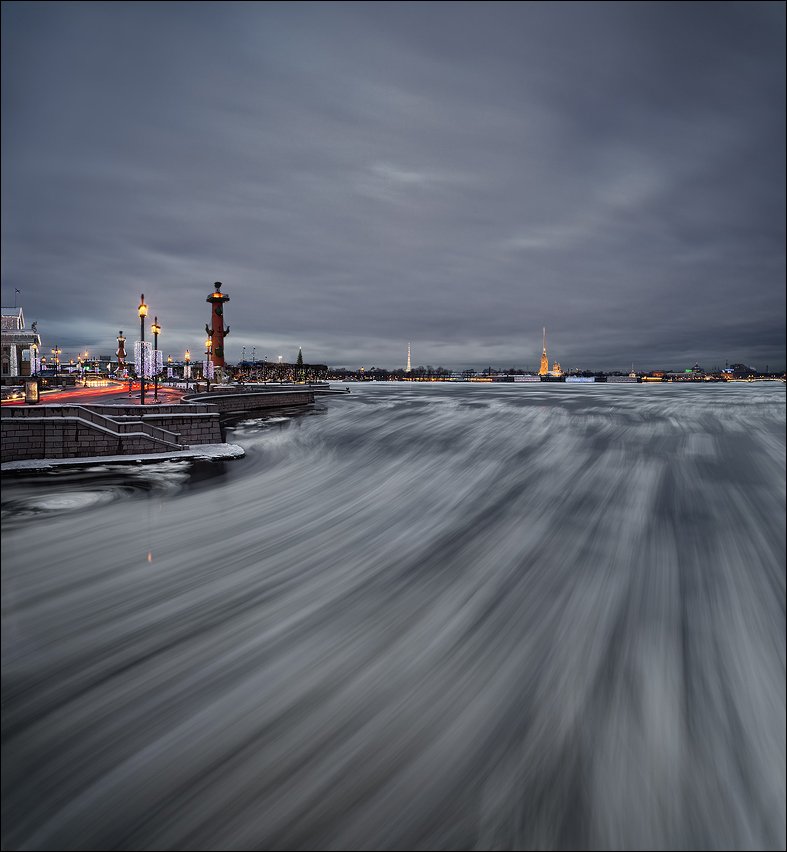 санкт-петербург, нева, ледоход, панорама, EGRA : ЕГРА