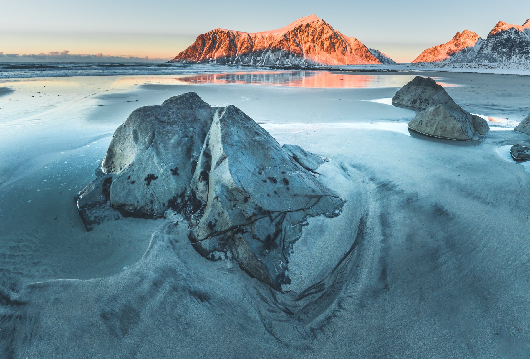 ofoten,skagsanden,norway,norwegian,landscape,winter,sunset,beach,coast,coastline,shore,shoreline,, Adrian Szatewicz